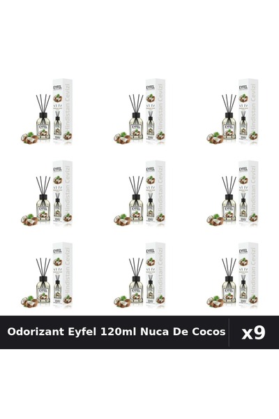 Eyfel Set 9 Odorizant Camera Betisoare 120ml - Nuca De Cocos, Parfum Intens