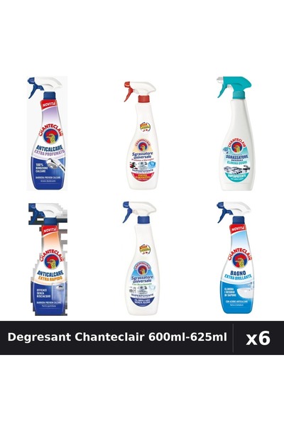 Chanteclair Set 6 Degresant Universal 600ml-625ml - 6 Arome, Anticalcar, Bica...