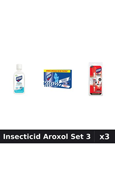 Aroxol Set 3 Insecticid - Loțiune Repelent 85ml, Pastile Anti-Insecte - Prote...