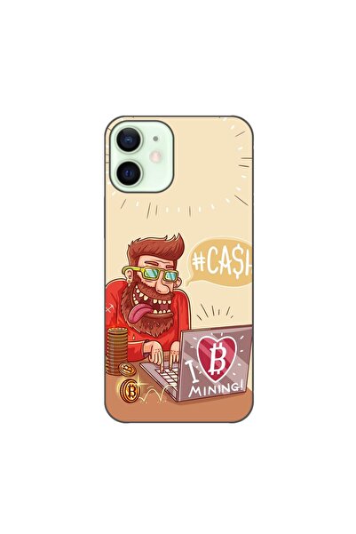 OEM Husa compatibila cu Apple iPhone 12 Mini Silicon Gel Tpu Model BTC Mining