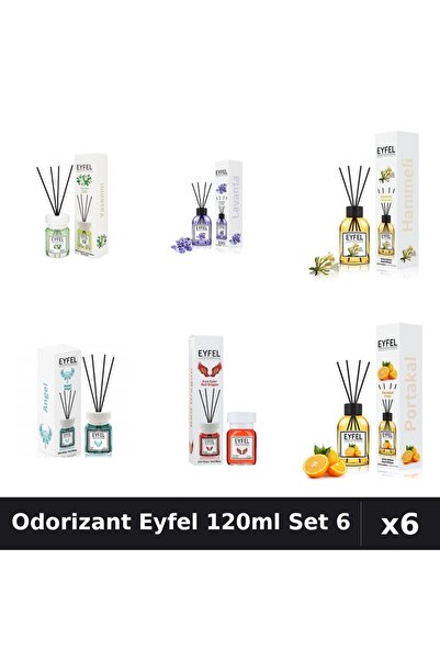 Eyfel Set 6 Odorizante Camera Betisoare - 6 Arome Asortate, 120ml Parfum