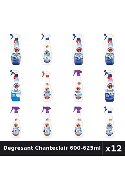 Chanteclair Top Bottom Set of 12 Universal Degreaser 600-625ml - Bicarbonate,...