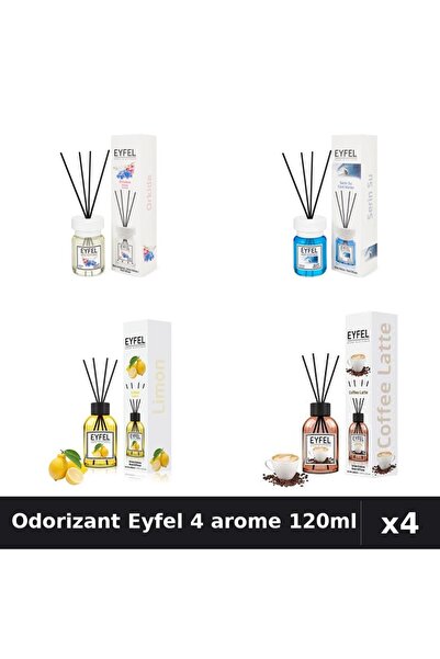 Eyfel Set 4 Odorizant Camera Betisoare - Cafea, Cool Water, Lamaie, Orhidee 1...