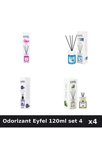 Eyfel Set 4 Odorizant Camera Betisoare 120ml - Bubble Gum, Cool Water, Zambil...