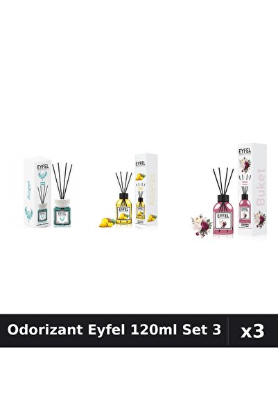 Eyfel Set 3 Odorizant Camera Betisoare 120ml - Angel, Ananas, Bouquet