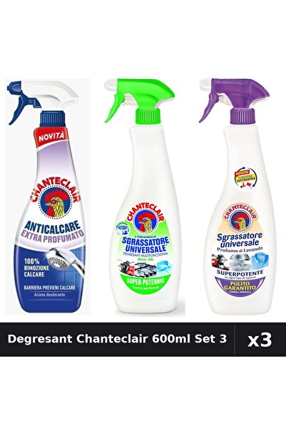 Chanteclair Set 3 Degresant Universal 600ml - Lămâie, Mosc Alb, Extra Parfumat