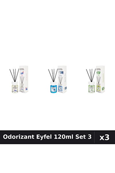Eyfel Set 3 Odorizant Camera Betisoare 120ml - Cool Water, Orhidee, Iasomie