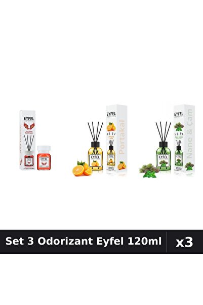 Eyfel Set 3 Odorizante Camera Betisoare, Pin Si Menta, Portocala, Red Dragon,...