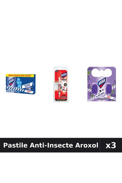 Aroxol Set 3 Pastile Anti-Insecte - 60 bucati, 5g, 2 bucati - Protectie Efici...