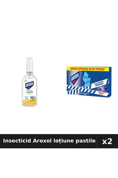 Aroxol Set 2 Insecticid - Loțiune Repelent 85ml + Pastile Anti-Insecte 60buc