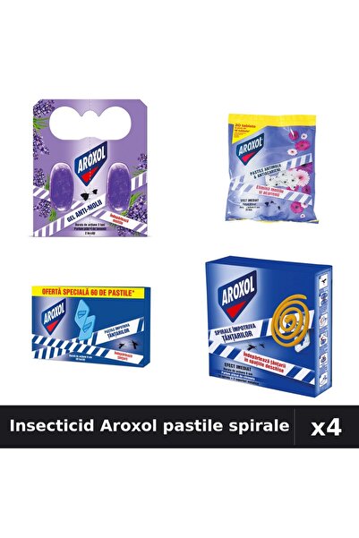 Aroxol Set 4 Insecticid Pastile Spirale Anti-Insecte - 2, 10, 20, 60 buc - Pr...