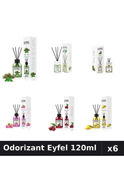 Eyfel Set 6 Odorizante Camera Betisoare - 6 Arome Asortate, 120ml Parfum Intens