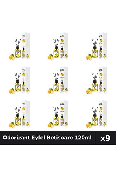 Eyfel Pachet 9 Odorizant Camera Betisoare - Lamaie, Parfum Intens - 120ml