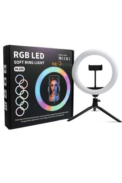 Gennext MJ MJ-36 RGB LED Soft Ring Light With Phone Tripod Stand For Camera S...