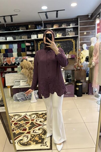 HÜMEYRA BUTİK Eteği Güpürlü Gömlek