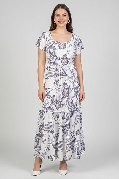 Willow & Whistle Women Allover Print Midi Dress, Multicolor
