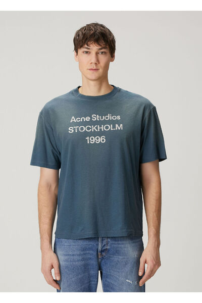 Acne Studios Mavi Organik Pamuk T-shirt