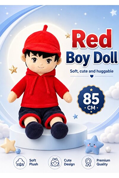 DAT Streetwear Style Plush Girl Doll 85cm Soft Stuffed Toy with Cap & Jacket ...