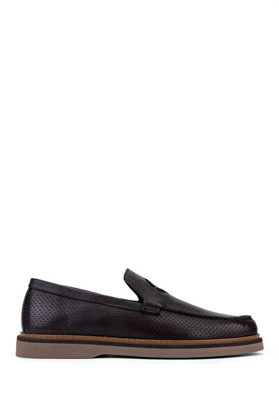Tamer Tanca Men's Genuine Leather Brown Loafer Shoes