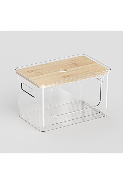 Arabest Stackable Acrylic Organizers,Storage with Bamboo Lid,Multi-Purpose Cl...