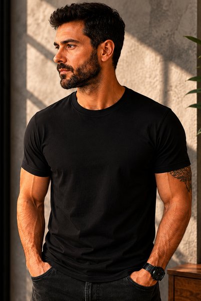 Büşra Çetin Unisex Basic Black T-Shirt, Casual T-Shirt, Group T-Shirt, Unisex Black T-Shirt, Crew Neck T-Shirt