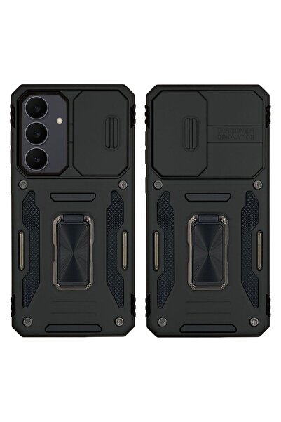 Sonique Θήκη Ring Armor CamShield για Samsung Galaxy S25 FE Μαύρο
