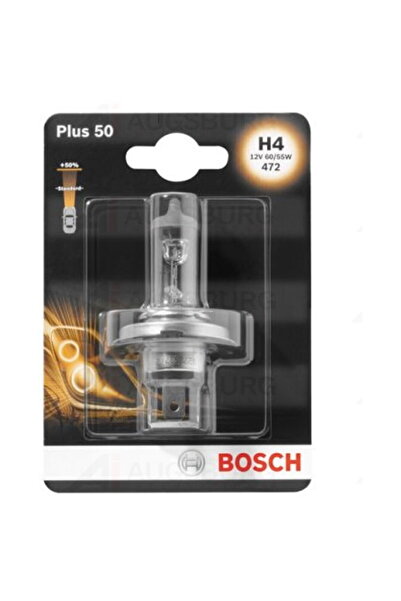 Bosch Halogen bulb H4, 12V, 55W - Plus 50 - Blister x1 piece
