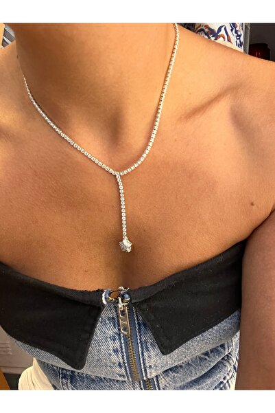 gozdeasutayaccessory Silver Color Low-Cut Suyolu Necklace