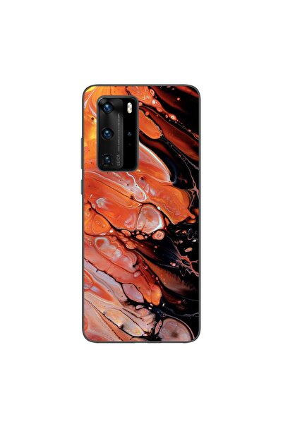 OEM Husa compatibila cu Huawei P40 Pro Silicon Gel Tpu Model Abstract Lava Flow