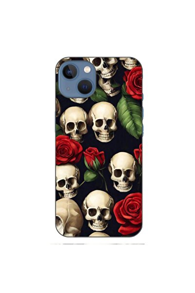 OEM Husa compatibila cu Apple iPhone 13 Silicon Gel Tpu Model Skulls and Roses