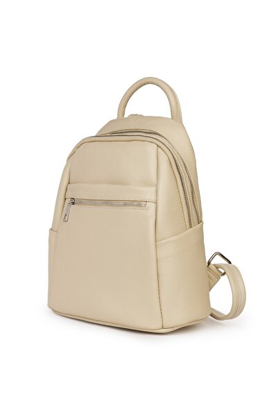 myOwn Cream leather women's backpack Jonathan