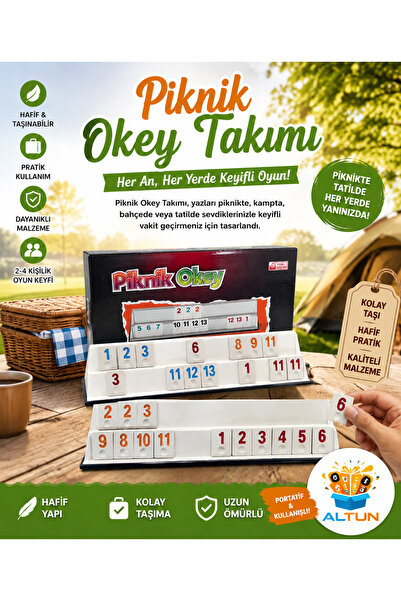 Altun Küçük Boy Taşınabilir Piknik Okey Takımı