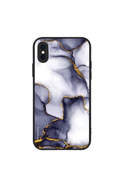 Sonique Θήκη Marble Series για Apple iPhone X / iPhone XS Μωβ Γκρι