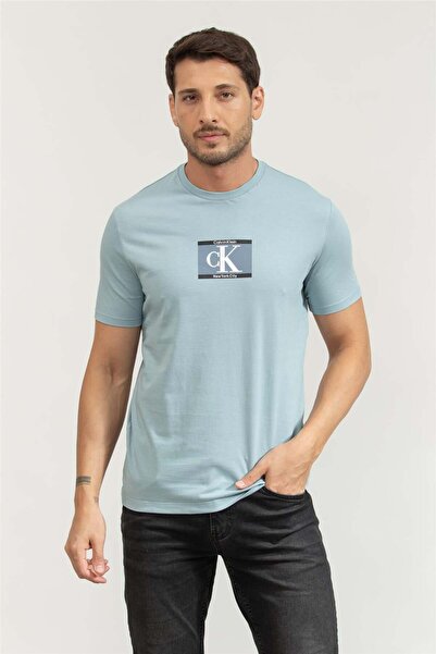 Calvin Klein % 100 Pamuk Regular Fit Bisiklet Yaka Logolu T Shirt LV04RC854GC...