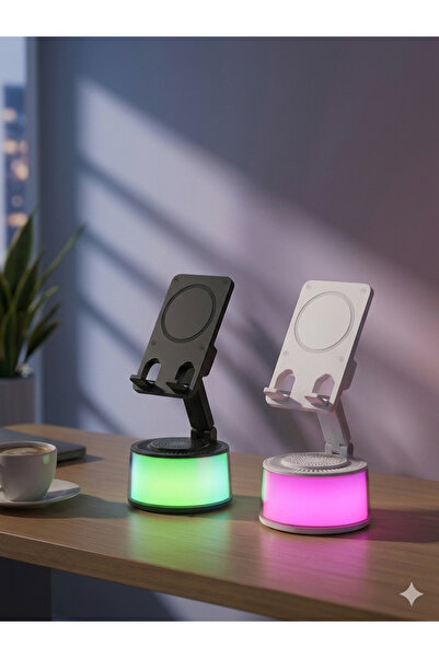 AHLE HOME RGB LEDLİ ŞarjLI Stantlı Kablosuz OTOMATİK BAĞLANTI TELFON TUTACAĞI...