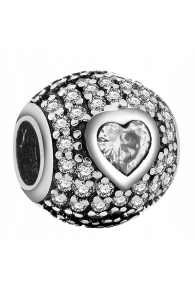 Larezo pandantiv, element decorativ, Model Sfera Inima Cu Zirconiu Cubic, Zir...