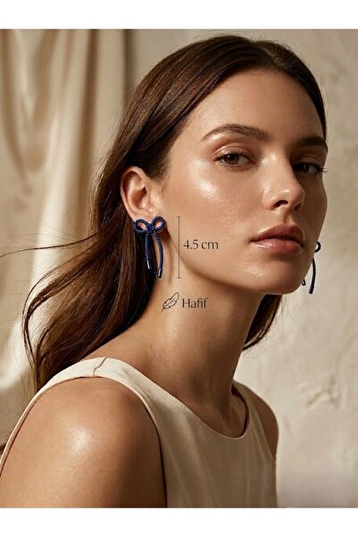 Nuveria Luna Ribbon - Korean Style Bow Earrings - Colorful Dangle Earrings fo...