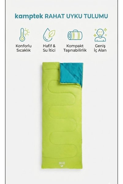 kamptek kamp teknolojisi Kamptek Pavillo Waterproof Camping Sleeping Bag - Lightweight, Compact, and Spacious Camping Bag Without Zipper Evade 15 170t Polyester Bag 180*75 cm