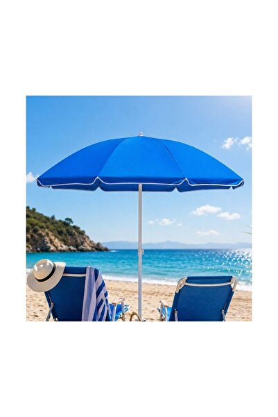 OEM Premium Beach Umbrella Blue, Durable Metal Frame, Sun Protection, Diamete...