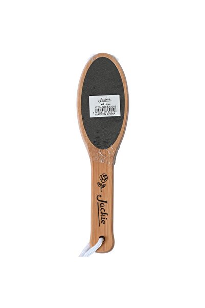 jackie Wooden Foot File with Exfoliating Stone, Dead Skin Remover, Rose Patte...