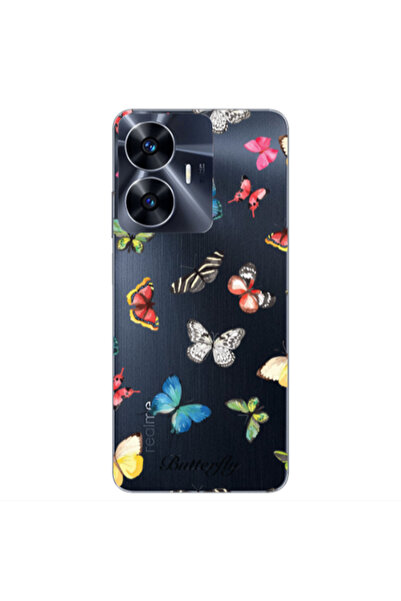 Other Realme Note 50 Mixed Butterflys Transparent Silicone TPU Θήκη