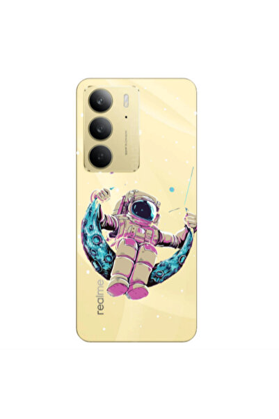 Other Realme C 75 Astronaut swinging on the moon Transparent Silicone TPU Θήκη