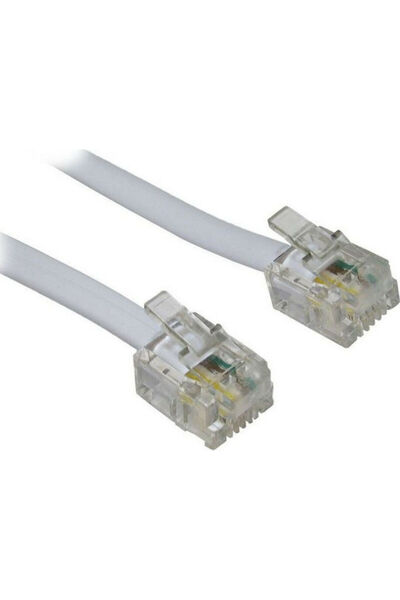 POWERTECH Επίπεδο Καλώδιο Τηλεφώνου RJ11 6P4C 7μ Λευκό (CAB-T005)