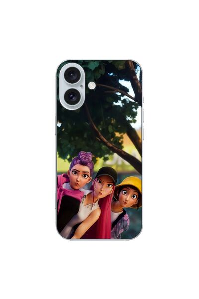 OEM Husa compatibila cu Apple iPhone 16 Silicon Gel Tpu Model KPop Demon Hunt...