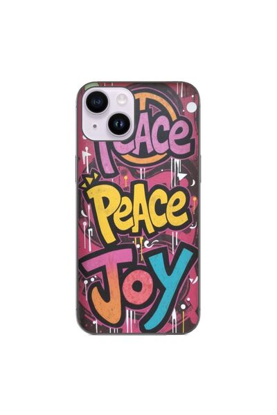 OEM Case compatible with Apple iPhone 15 Silicone Gel Tpu Pattern Peace and J...
