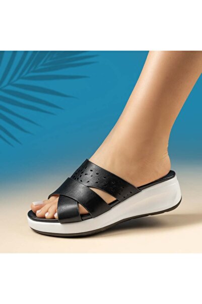 Modlet.ro Women's black casual platform mules ZOE5