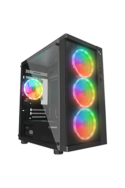 VEGA V2 650W 80+ Bronze Tempered Glass USB3.0 RGB mATX Siyah Gaming Kasa
