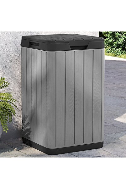 vidaxl Κάδος Απορριμμάτων Εξωτερ. Χώρου Γκρι 38x38x65 εκ. Πολυπρ/λένιο