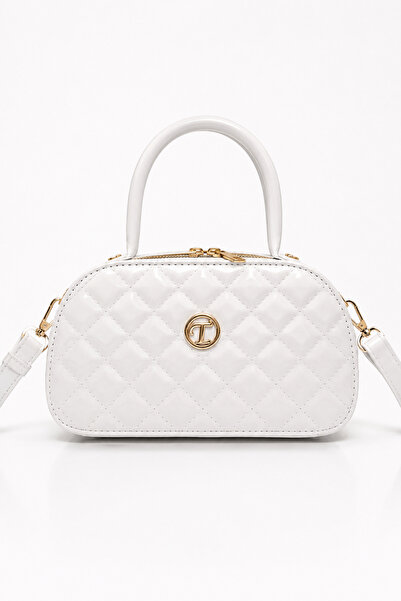 Sellini Quilted Patent Leather Hand and Shoulder Bag White