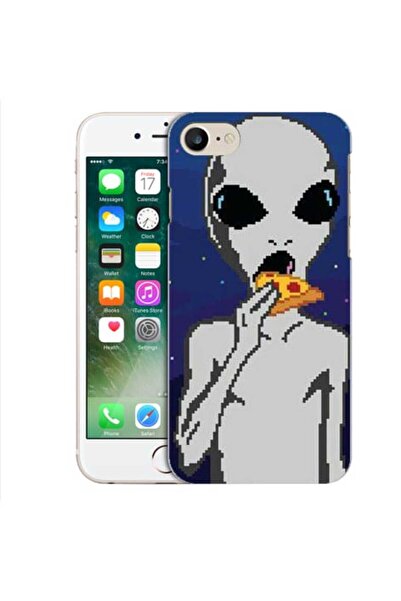 OEM Husa compatibila cu Apple iPhone 7 Silicon Gel Tpu Model Alien Pizza